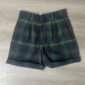 Plaid Green and Yellow girls uniform Shorts size 10
